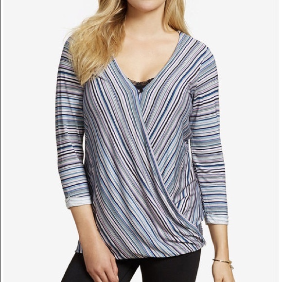 Jessica Simpson Tops - Jessica Simpson nursing / maternity faux wrap top